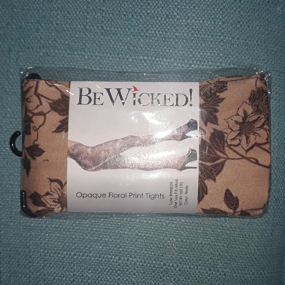 Be Wicked Accessories - Opaque Floral Print Tights